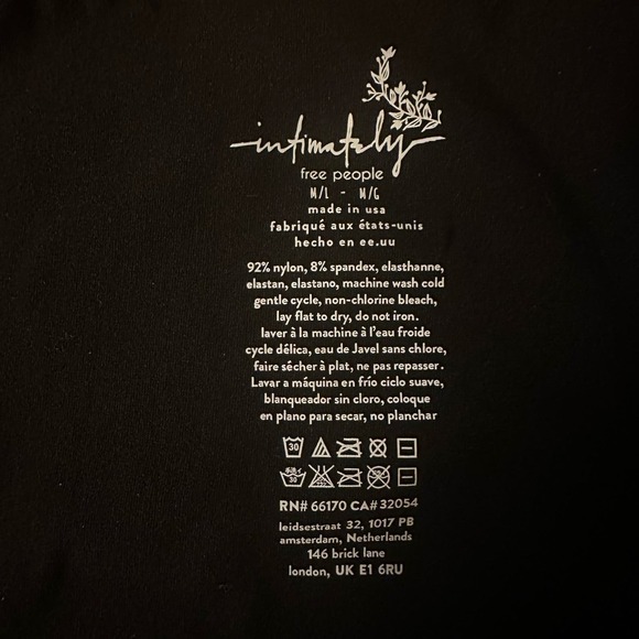 Free People Intimately Free Skinny Strap Seamless Brami Tank in Black NWOT M/L - Picture 6 of 6